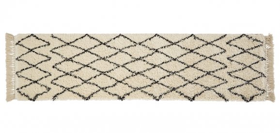 Boho 8280 Modern Shaggy Moroccan Rug White/Black