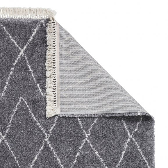 Boho 8280 Modern Shaggy Moroccan Rug Grey