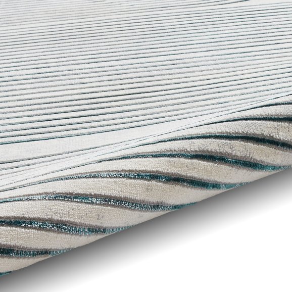 Apollo 2683 Modern Swirl Metallic Rug - Grey/Green