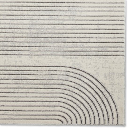 Apollo 2683 Modern Swirl Metallic Rug - Grey/Ivory