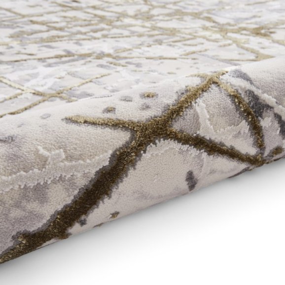 Artemis B8403A Modern Abstract Marble Metallic Rug - Gold/Silver
