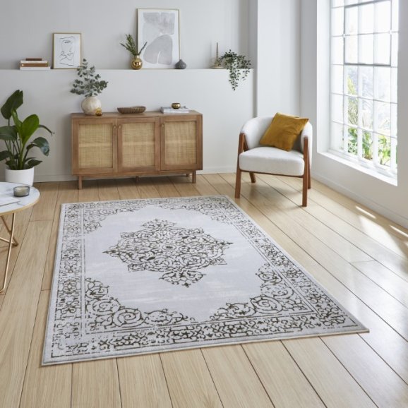 Artemis B9076A Traditional Metallic Rug - Gold/Silver