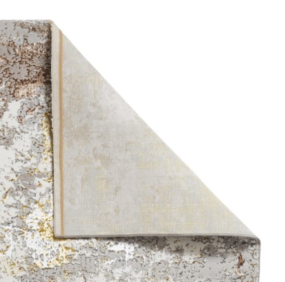 Creation 50179 Modern Multi Textured Super Soft Rug - Gold/Beige