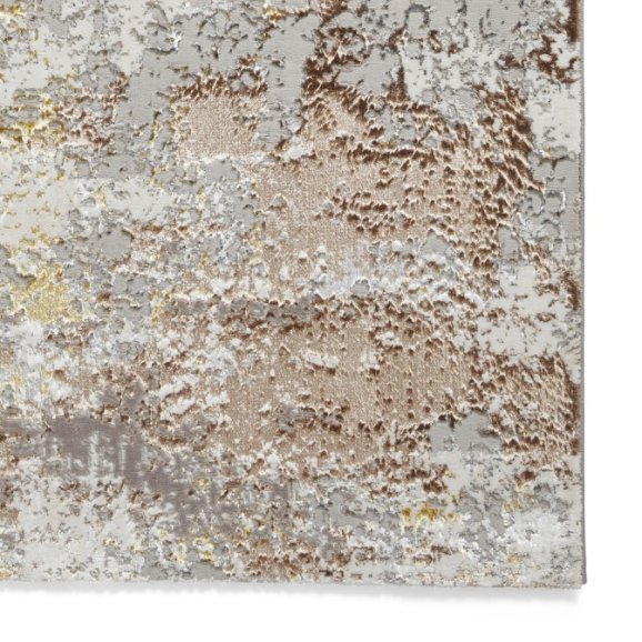 Creation 50179 Modern Multi Textured Super Soft Rug - Gold/Beige