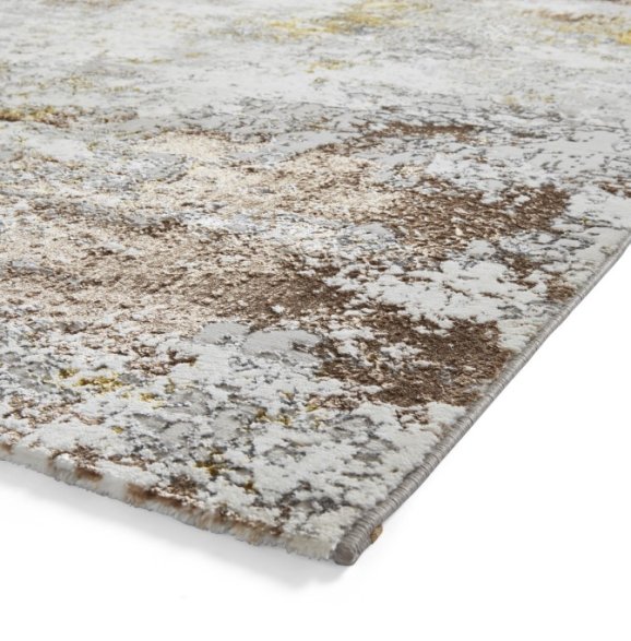 Creation 50179 Modern Multi Textured Super Soft Rug - Gold/Beige