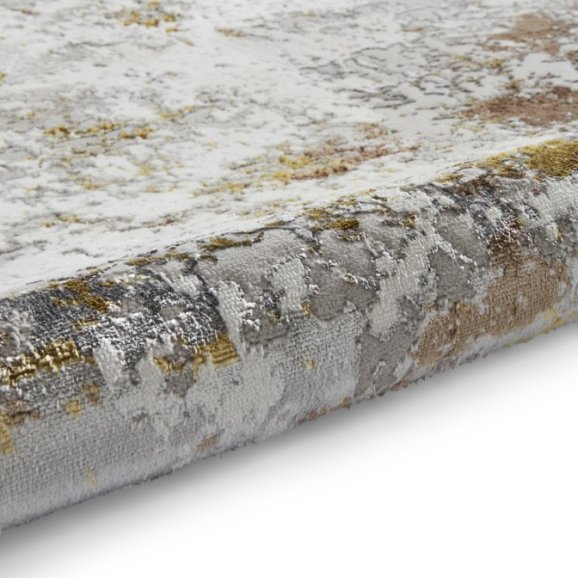 Creation 50179 Modern Multi Textured Super Soft Rug - Gold/Beige