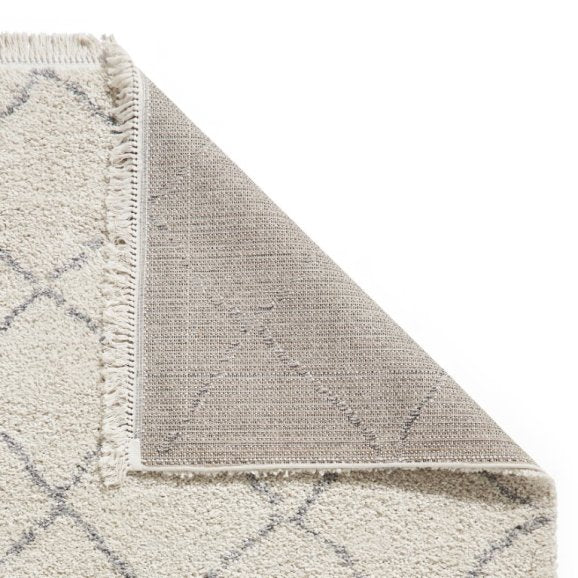Boho 5413 Modern Shaggy Moroccan Rug Cream