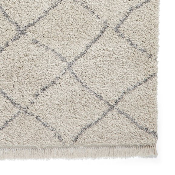 Boho 5413 Modern Shaggy Moroccan Rug Cream