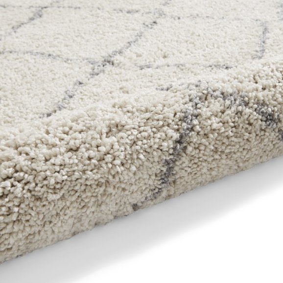Boho 5413 Modern Shaggy Moroccan Rug Cream