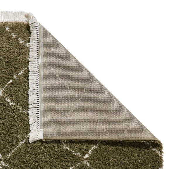 Boho 5413 Modern Shaggy Moroccan Rug Green