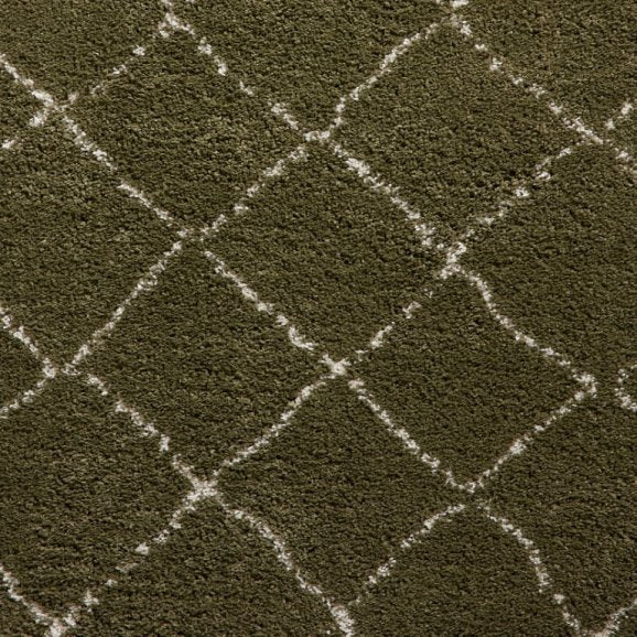 Boho 5413 Modern Shaggy Moroccan Rug Green