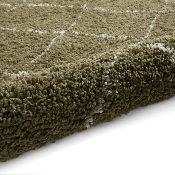 Boho 5413 Modern Shaggy Moroccan Rug Green