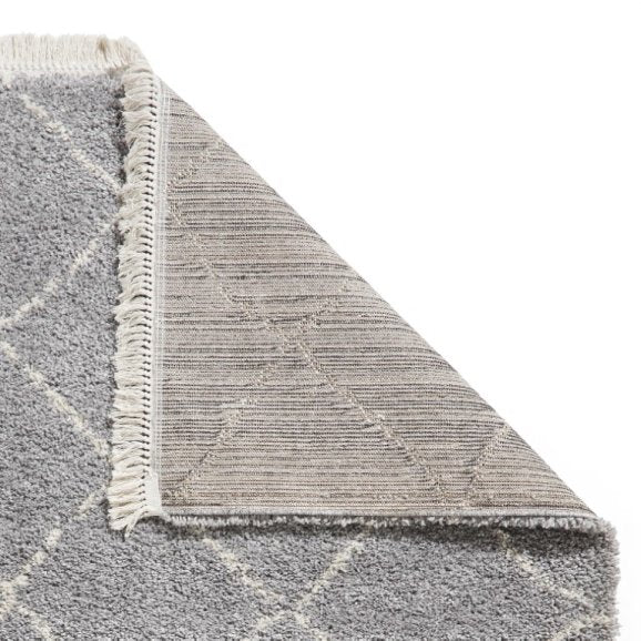 Boho 5413 Modern Shaggy Moroccan Rug Grey