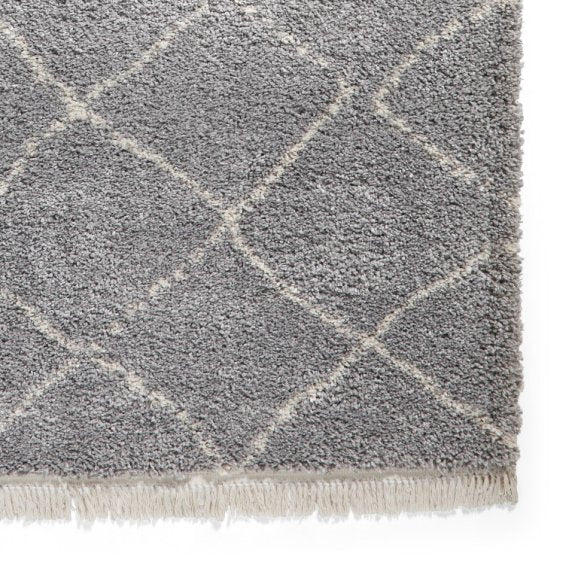 Boho 5413 Modern Shaggy Moroccan Rug Grey
