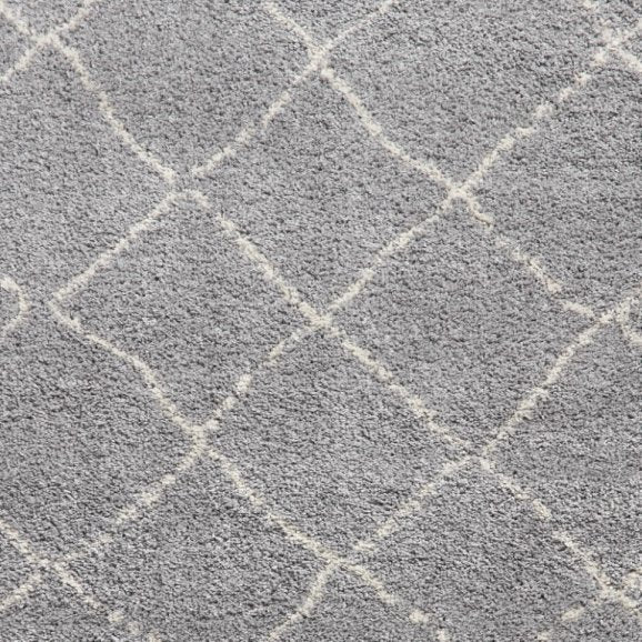 Boho 5413 Modern Shaggy Moroccan Rug Grey