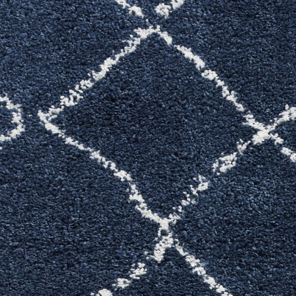 Boho 5413 Modern Shaggy Moroccan Rug Navy