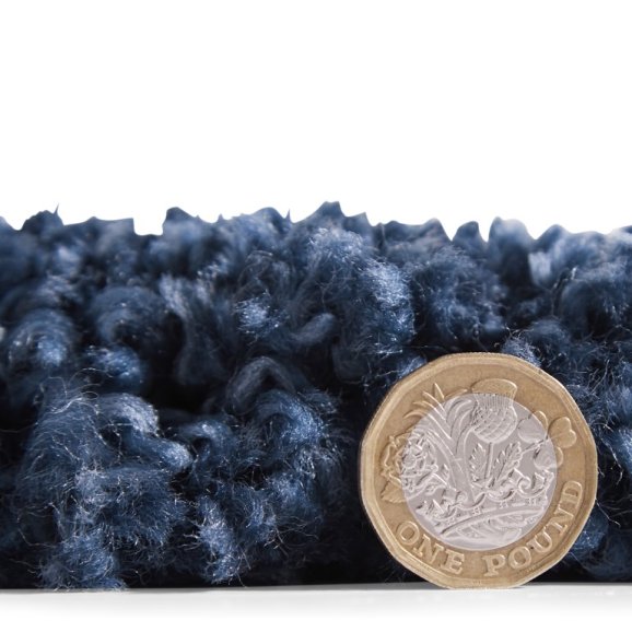 Boho 5413 Modern Shaggy Moroccan Rug Navy