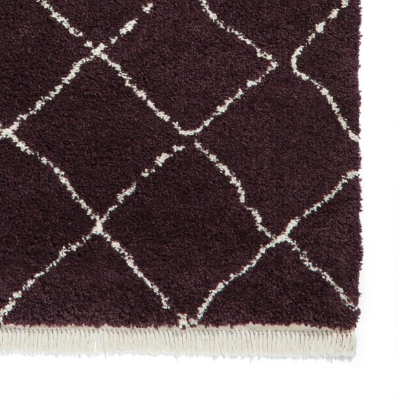 Boho 5413 Modern Shaggy Moroccan Rug Purple