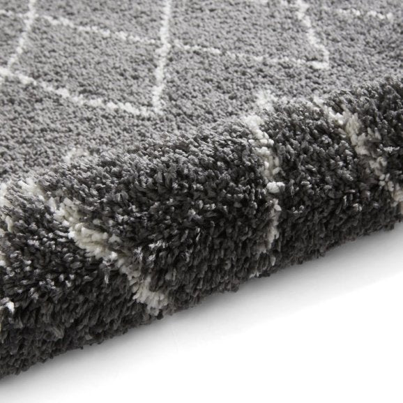 Boho 8280 Modern Shaggy Moroccan Rug Grey