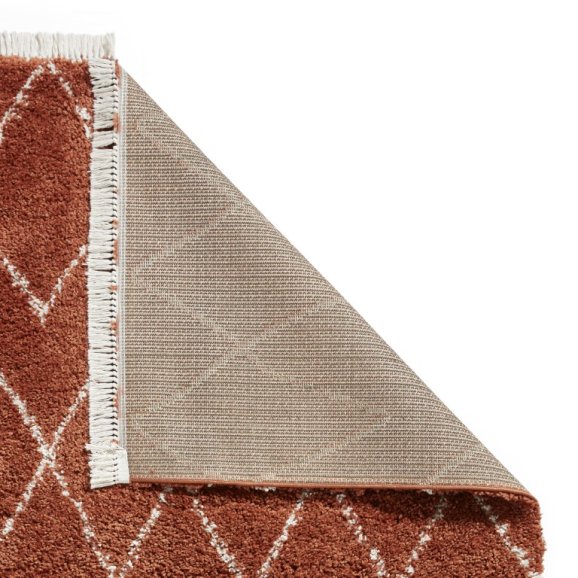 Boho 8280 Modern Shaggy Moroccan Rug Rust