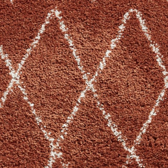 Boho 8280 Modern Shaggy Moroccan Rug Rust