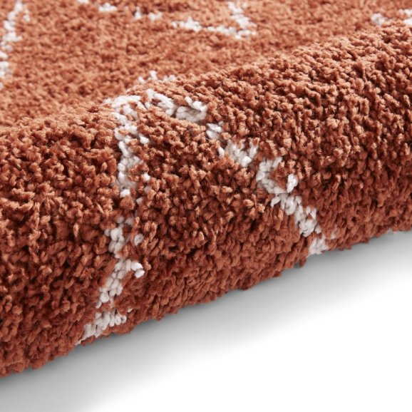 Boho 8280 Modern Shaggy Moroccan Rug Rust