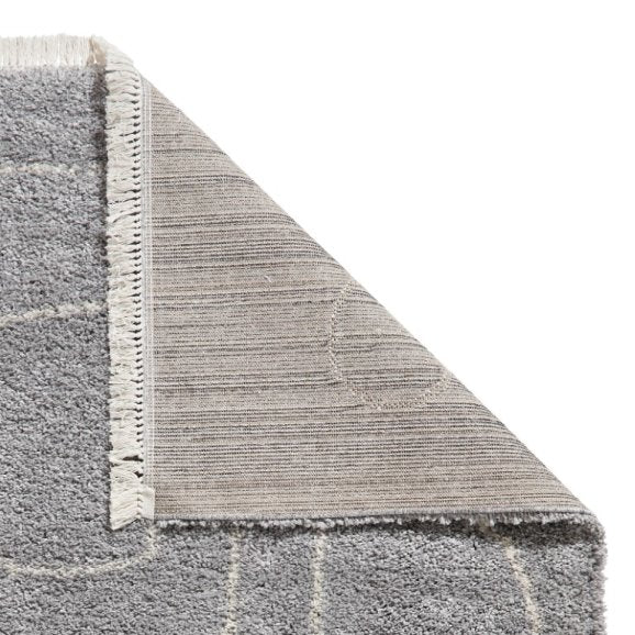Boho A474 Modern Shaggy Abstract Rug - Grey/Cream