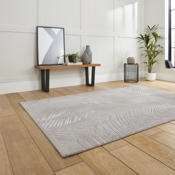 Creation 50051 Modern Multi Textured Super Soft Ventation Rug - Grey/Silver
