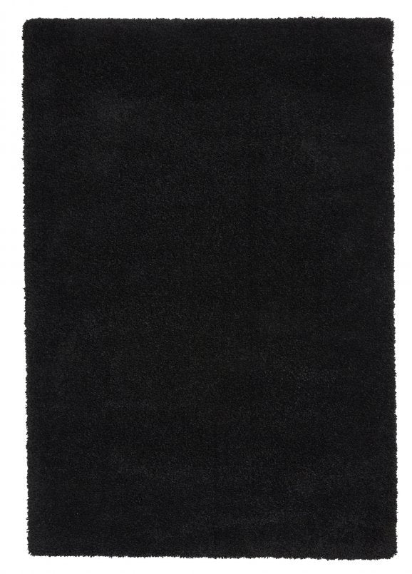 Sierra 9000 Plain Shaggy Rug- Black