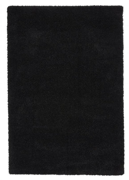 Sierra 9000 Plain Shaggy Rug- Black