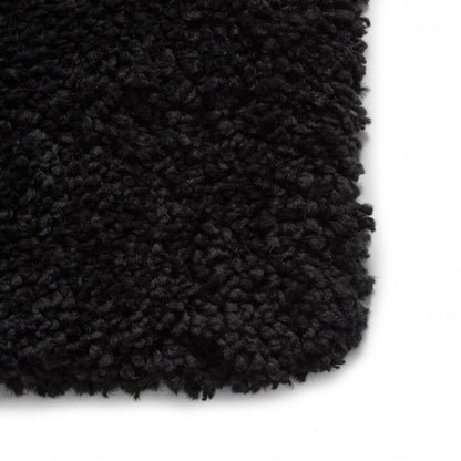 Sierra 9000 Plain Shaggy Rug- Black