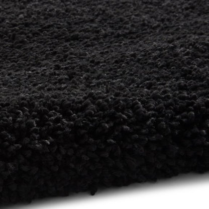 Sierra 9000 Plain Shaggy Rug- Black