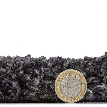 Sierra 9000 Plain Shaggy Rug- Dark Grey