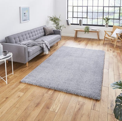 Sierra 9000 Plain Shaggy Rug- Grey