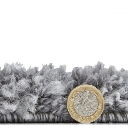 Sierra 9000 Plain Shaggy Rug- Grey