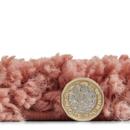 Sierra 9000 Plain Shaggy Rug- Peach