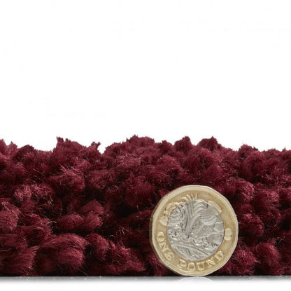 Sierra 9000 Plain Shaggy Rug- Ruby