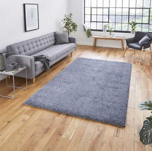 Sierra 9000 Plain Shaggy Rug- Slate Grey