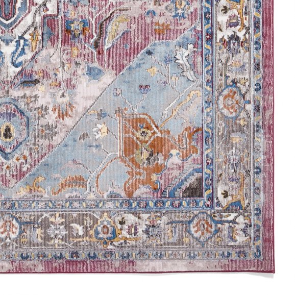 16th Avenue 91DA Vintage Super Soft Rug- Fuschia /Blue