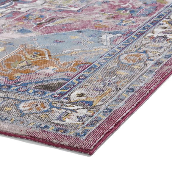 16th Avenue 91DA Vintage Super Soft Rug- Fuschia /Blue