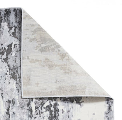 Apollo GR580 Modern Distressed Abstract Metallic Rug Grey