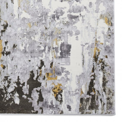 Apollo GR580 Modern Distressed Abstract Metallic Rug Grey/Gold