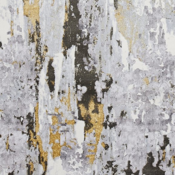 Apollo GR580 Modern Distressed Abstract Metallic Rug Grey/Gold