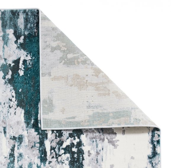 Apollo GR580 Modern Distressed Abstract Metallic Rug Grey/Green