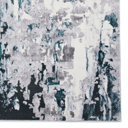 Apollo GR580 Modern Distressed Abstract Metallic Rug Grey/Green