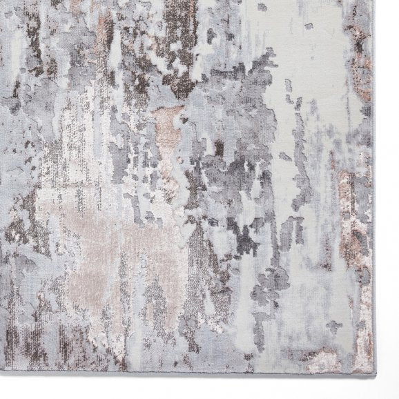 Apollo GR580 Modern Distressed Abstract Metallic Rug Grey/Rose