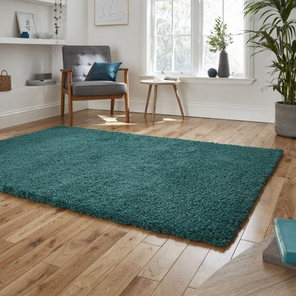 Sierra 9000 Plain Shaggy Rug- Jewel Green