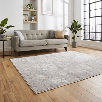 Apollo 2677 Modern Metallic Rug Grey/Gold