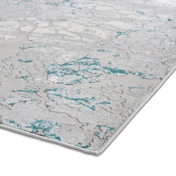 Apollo 2677 Modern Metallic Rug - Grey/Green