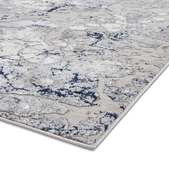 Apollo 2677 Modern Metallic Rug - Grey/Navy